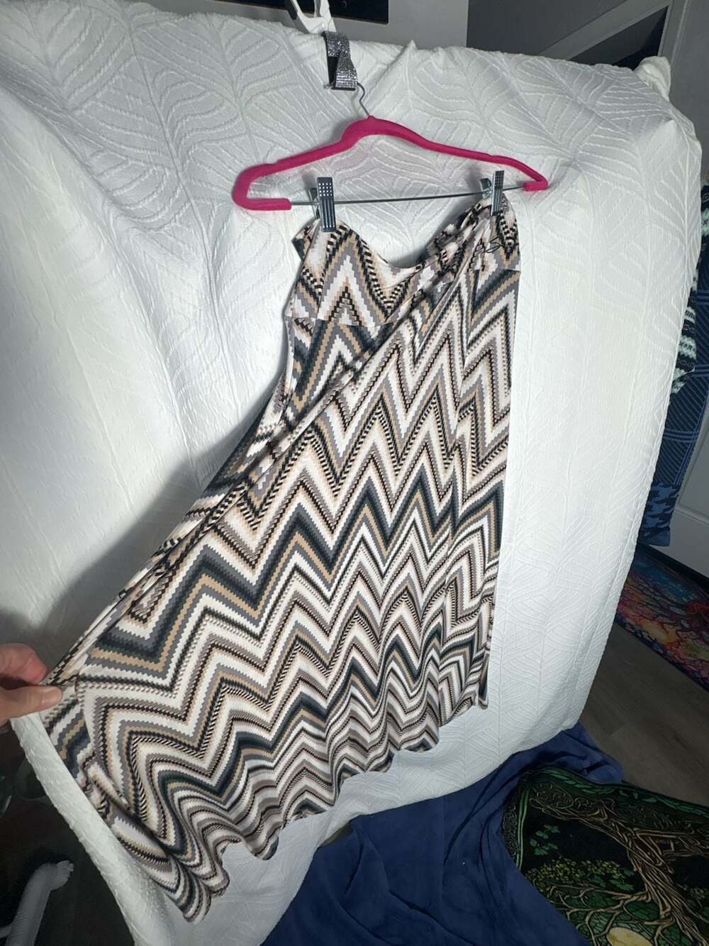 Seven7 Zigzag Chevron Pattern Knit Maxi Dress Size L